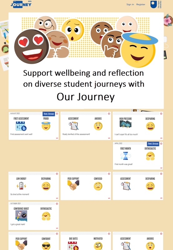 Support wellbeing and reflection  on diverse student journeys with Our Journey